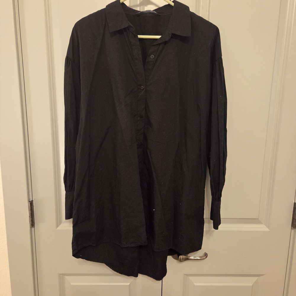 Zara Black Button-Up Shirt